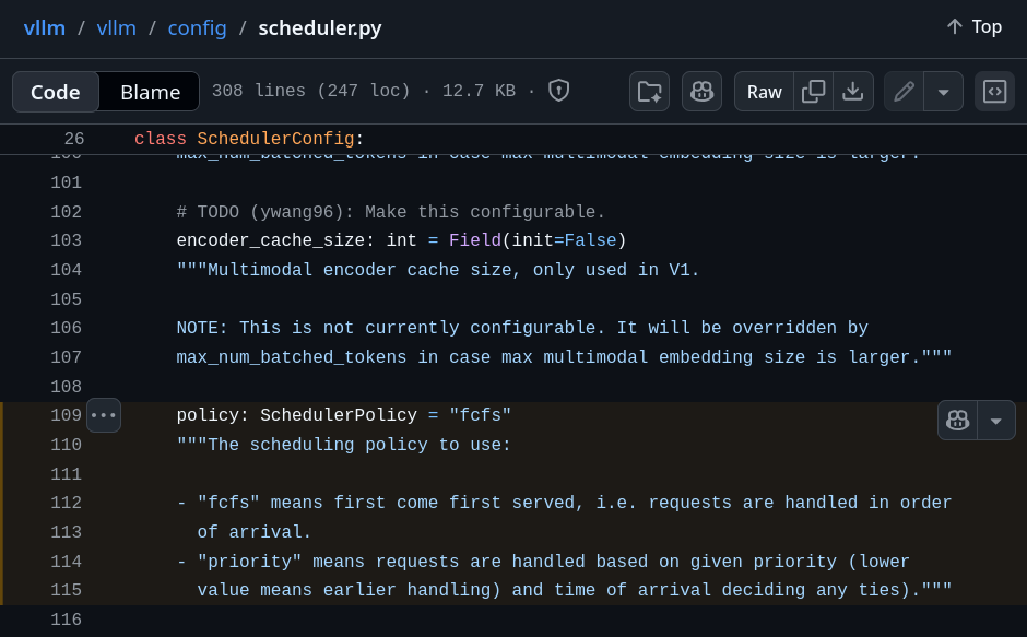 vllm scheduler fcfs behavior diagram